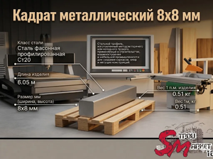 Квадрат 8x8 мм