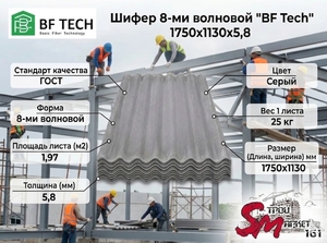 Шифер 8-ми волновой 