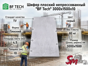 Шифер плоский непрессованный 
