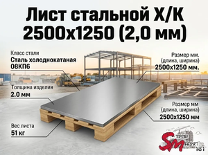 Лист Х/К 2500х1250 (1,5 мм)