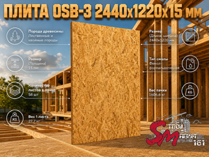 Плита OSB-3 2440х1220х15 мм