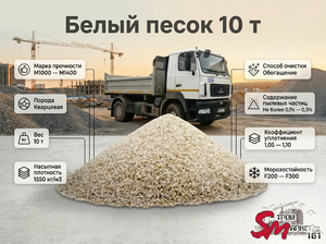 Белый песок 10 т