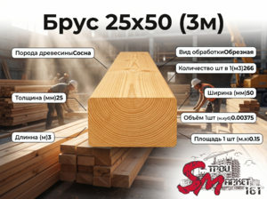Брус 25x50(3м)