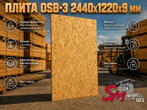 Плита OSB-3 2440х1220х9 мм