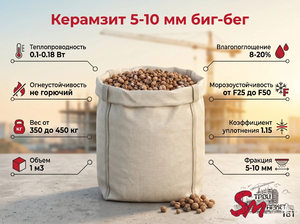 Керамзит 5-10 мм биг-бег