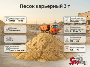 Песок карьерный 3 т
