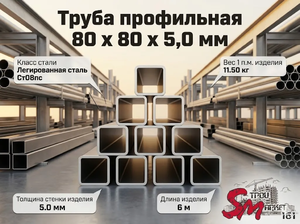 Труба профильная 80 x 80 x 5,0 мм