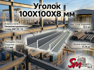 Уголок 100X100X8 мм