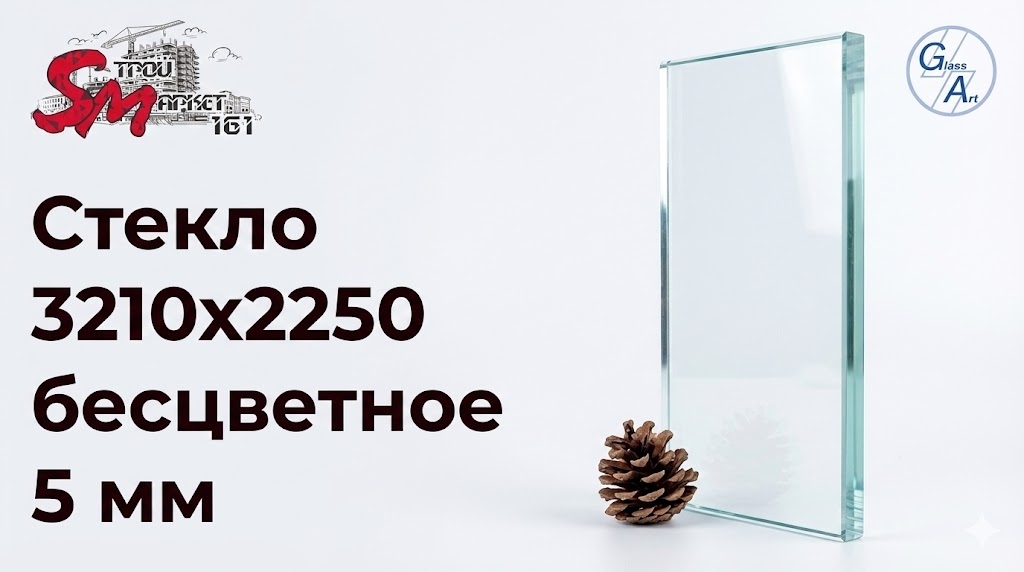 Стекло 3210х2250 бесцветное 5 мм