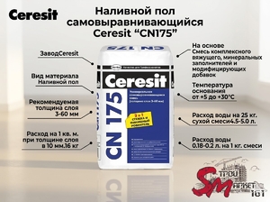 Наливной пол самовыравнивающийся Ceresit 