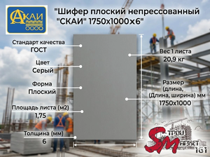 Шифер плоский непрессованный 